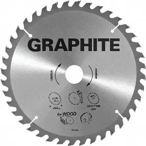 GRAPHITE Píloví kotúč, spekaný karbid, 255 x 30 mm, 40 zubov