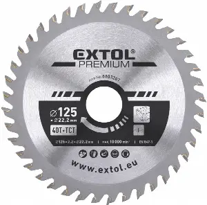 Extol Premium Kotúč pílový s SK plátkami, 125x2,6x22,2mm, 40z 8803207