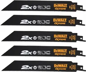 DeWalt DT2408L Sada pilek EXTREME, 2x LIFE, střídavý zub 203 mm pro mečové pily (5 ks)
