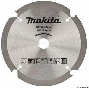 Makita D-72067 PCD pílový kotúč na vláknocementové dosky 165x20mm 4T