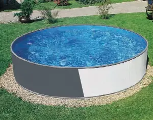 Azuro Graphit, kruh 4,6 x 1,20m sivý / biely