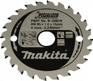Makita B-33819 Kotúč pílový D 85 x 15 mm na laminát 24z TCT 1.0 mm rez