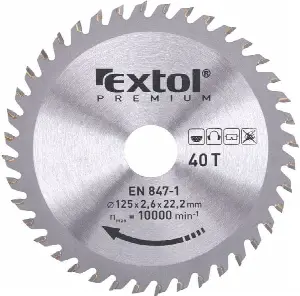 EXTOL PREMIUM kotúč pílový s SK plátkami 125x1,3x22,2mm 8803207