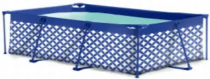 Swim Essentials Elegance Luxe Dark Blue White Tiles 260x160x65 cm