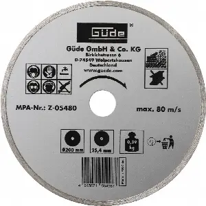 Gude Güde Diamantový kotúč k rezačkám obkladov 200x25,4 mm 55498