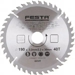 Festa kotúč pílový 190 x 30 mm 40 zubov TCT 22320