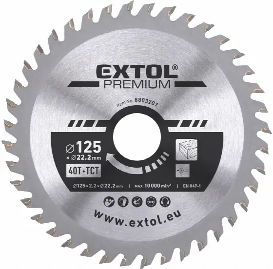 Extol Premium Kotúč pílový s SK plátkami, 125x2,6x22,2mm, 40z 8803207