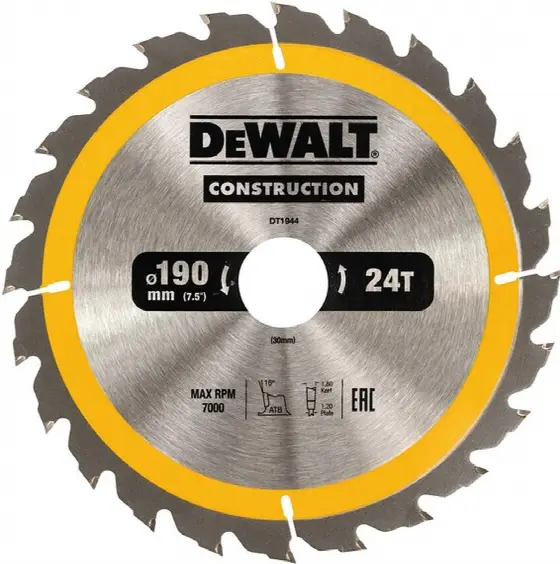 DeWalt DT1944 Pilový kotouč ATB 20° 190x30 mm, (24 zubů)