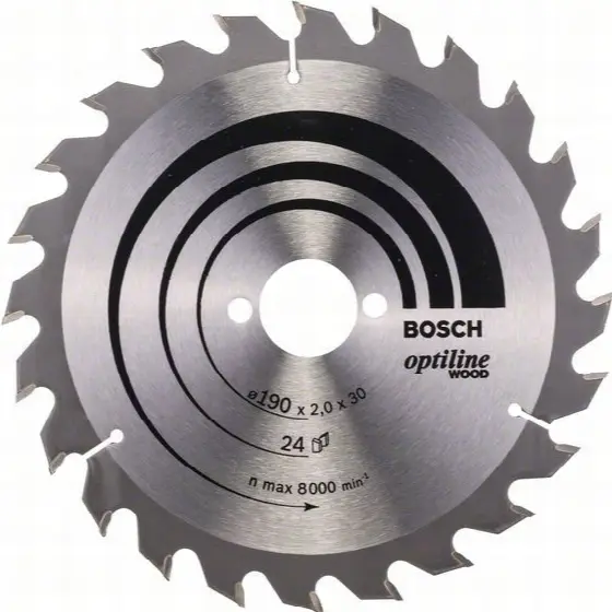 BOSCH Pílový kotúč Optiline Wood - 190 x 30 x 2,0 mm, 24 2608641185
