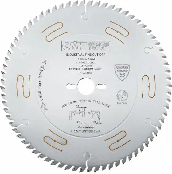 CMT Orange Tools CHROME Pílový kotúč pre pozdĺžne a priečne rezy D400x3,5 d30 Z60 HW Odhlučnený C28566016M