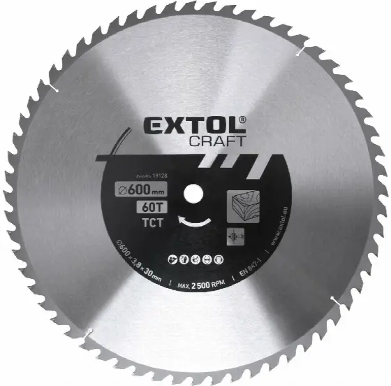 EXTOL CRAFT 19128 pílový kotúč 600x30/25,4 mm 60 zubov s SK plátky