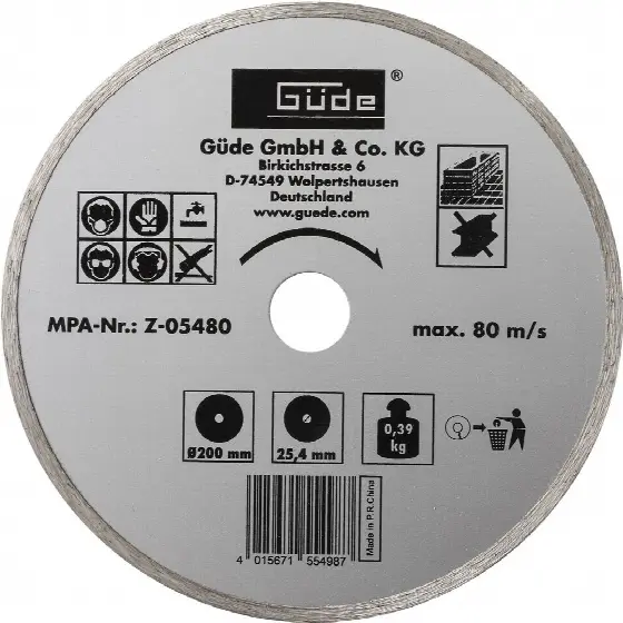 Gude Güde Diamantový kotúč k rezačkám obkladov 200x25,4 mm 55498