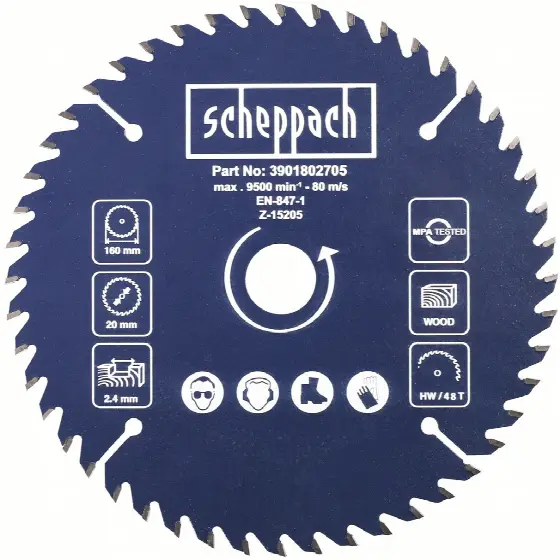 Scheppach 3901802705 Pílový kotúč 160/20mm, 48z pre Divar 55 / PL 55